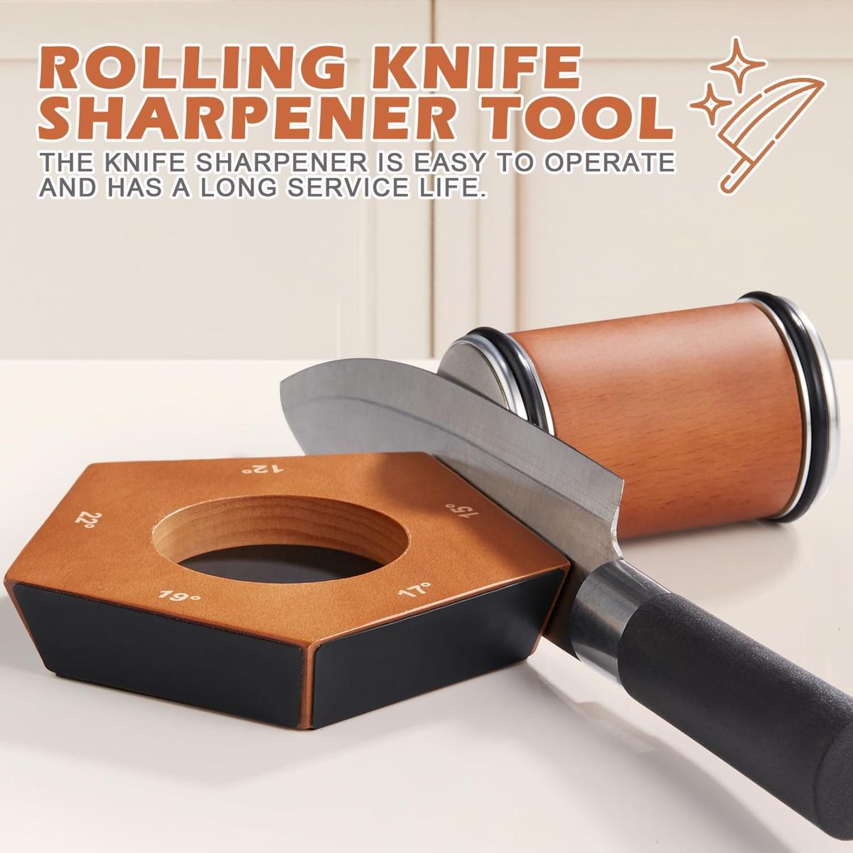 Manual Diamond Rolling Knife Sharpener With Magnetic Angle Support