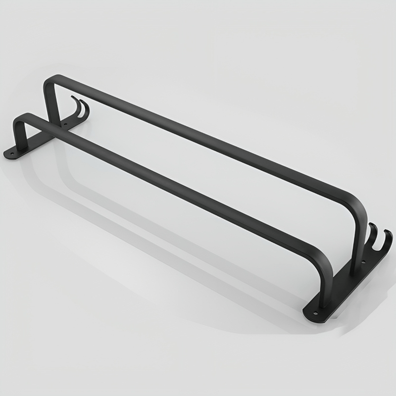 Matte Black Towel Holder With Hooks And Adjustable Bars