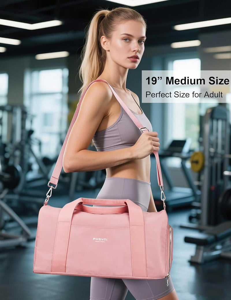 Medium Waterproof Sports Bag With PU Leather Handles And Shoe Compartment