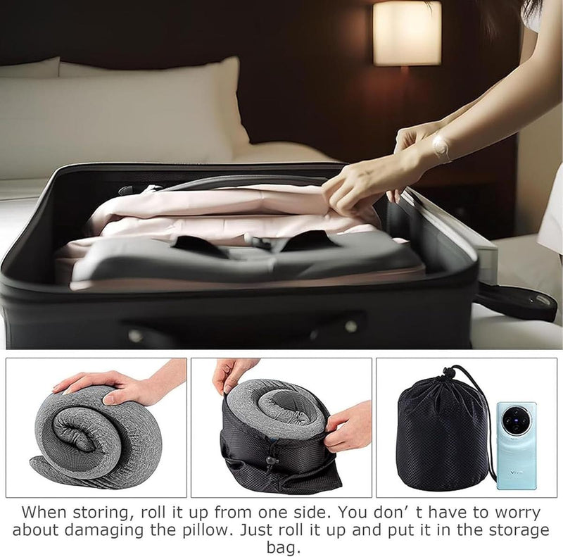 Memory Foam Travel Neck Pillow With Chin Support - Buy 1 Get 1 Free