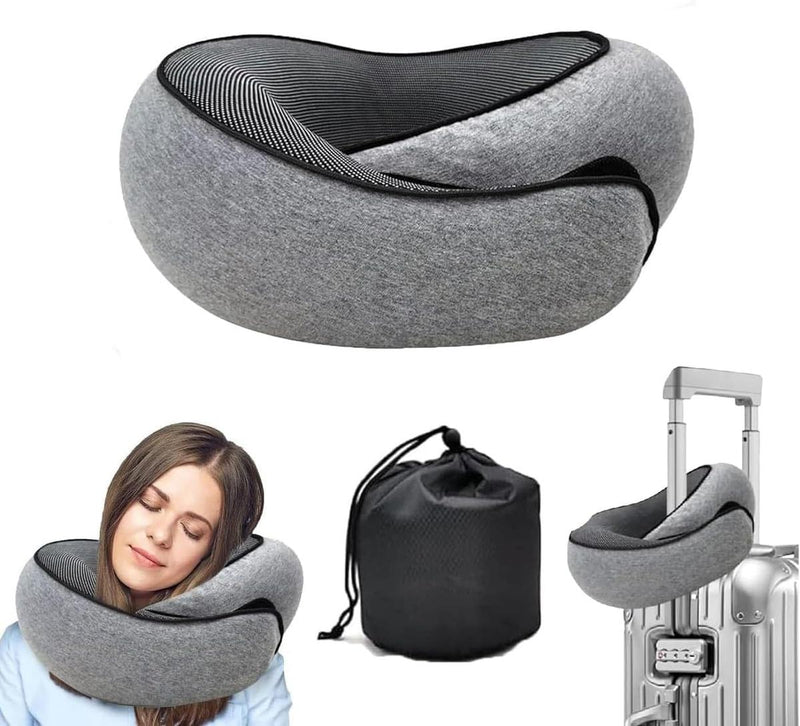 Memory Foam Travel Neck Pillow With Chin Support - Buy 1 Get 1 Free