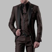 Men’s 3-Piece Suit Set – Polyester Wool Blend Blazer, Waistcoat &amp; Trousers for Formal and Smart Casual Occasions