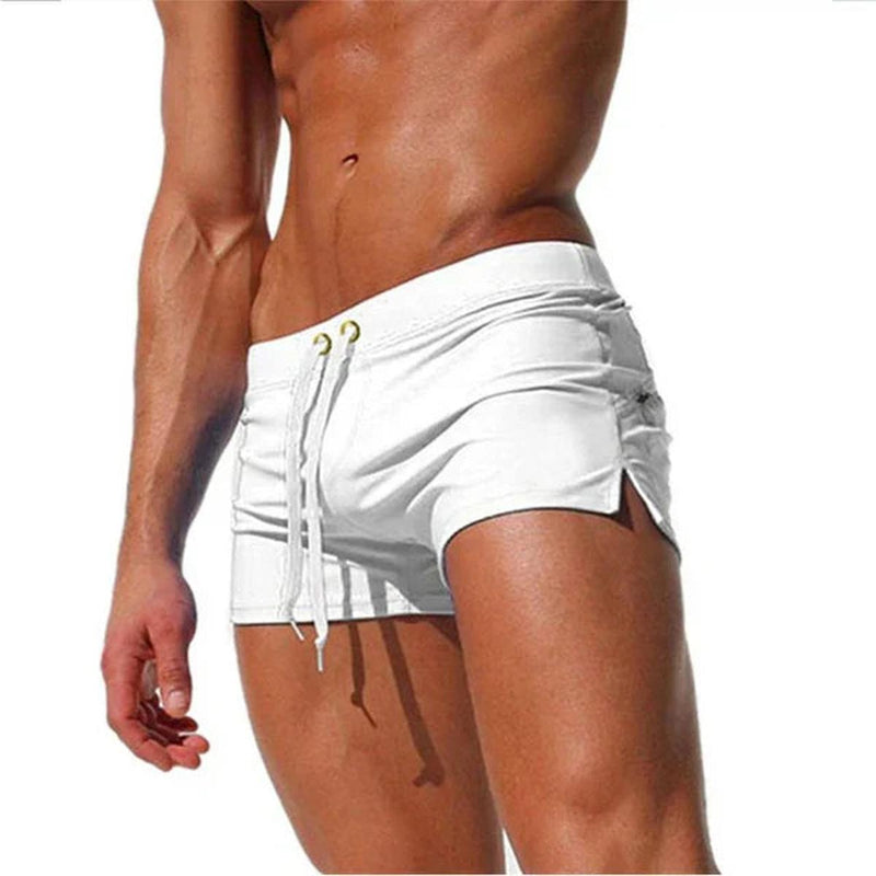 Men&#39;s Adjustable Swim Trunks with Side Slits for Comfort and Style