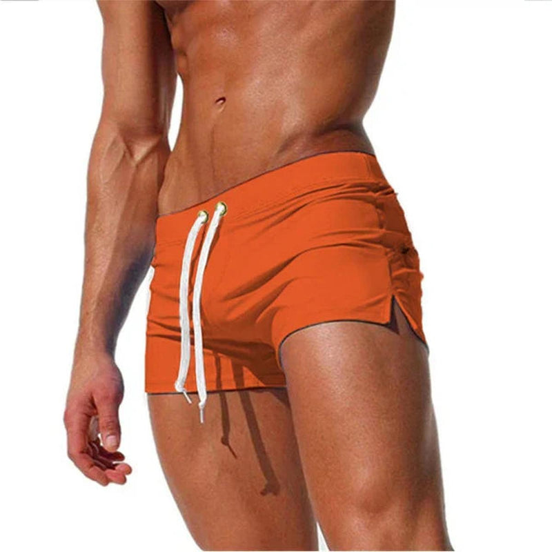 Men&#39;s Adjustable Swim Trunks with Side Slits for Comfort and Style