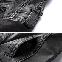 Men&#39;s Black Leather Biker Jacket