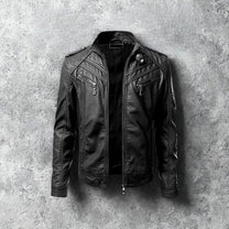 Men&#39;s Black Leather Jacket With Removable Hood