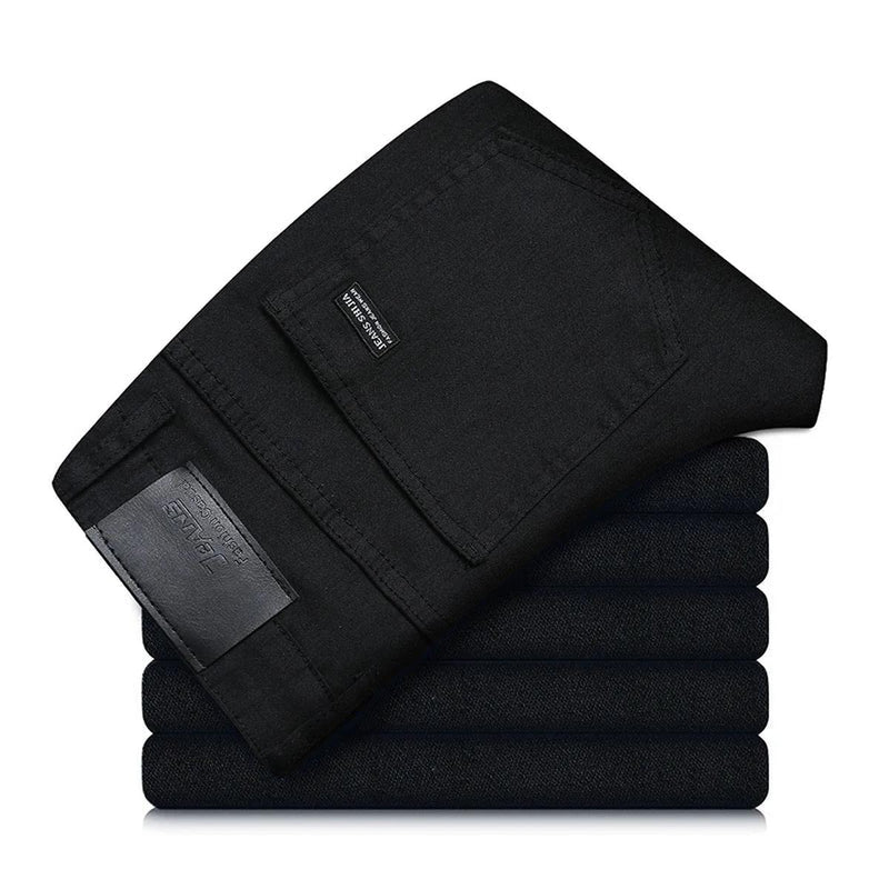 Men&#39;s Black Straight Fit Jeans With Stretch