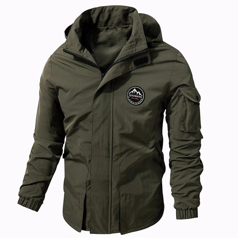 Men&#39;s Bomber Jacket With Adjustable Hood And Sleeve Pocket