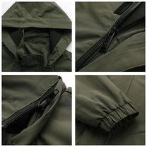Men&#39;s Bomber Jacket With Adjustable Hood And Sleeve Pocket
