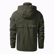 Men&#39;s Bomber Jacket With Adjustable Hood And Sleeve Pocket