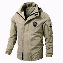 Men&#39;s Bomber Jacket With Adjustable Hood And Sleeve Pocket