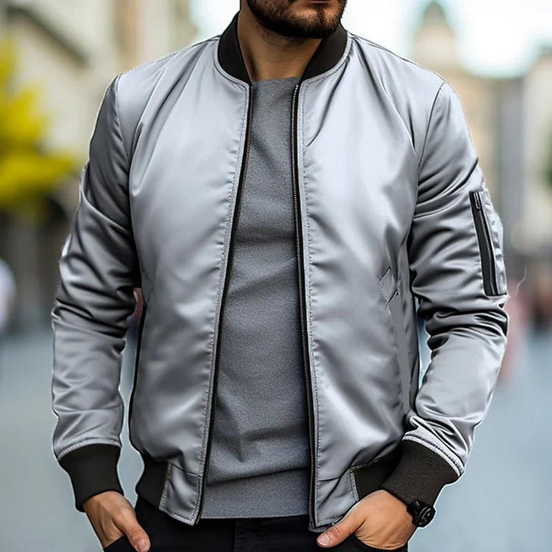Men&#39;s Bomber Jacket With Arm Pocket - Versatile Casual Outerwear
