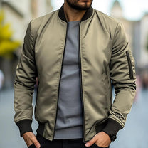 Men&#39;s Bomber Jacket With Arm Pocket - Versatile Casual Outerwear