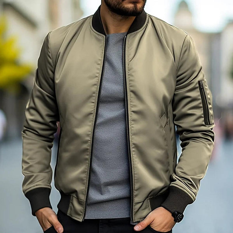 Men&#39;s Bomber Jacket With Arm Pocket - Versatile Casual Outerwear