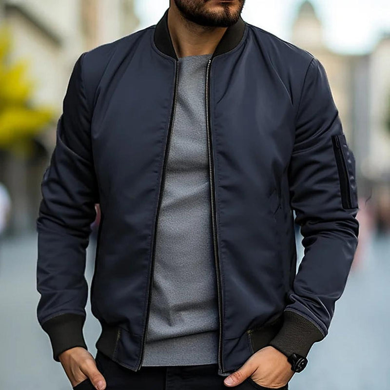 Men&#39;s Bomber Jacket With Arm Pocket - Versatile Casual Outerwear