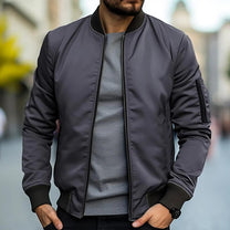 Men&#39;s Bomber Jacket With Arm Pocket - Versatile Casual Outerwear
