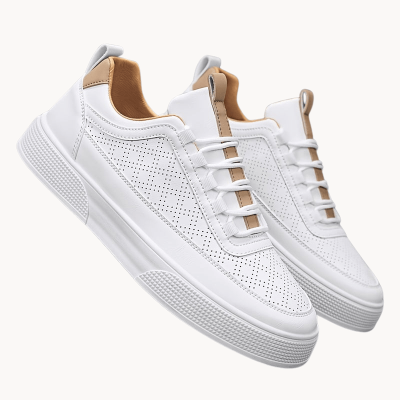 Men&#39;s Breathable Perforated Leather Sneakers