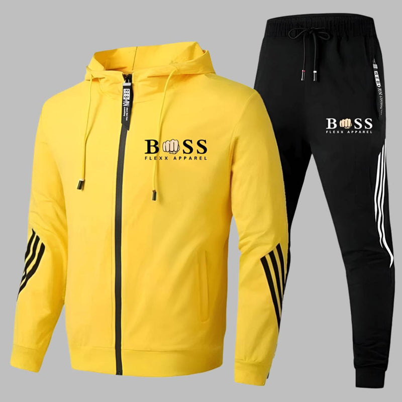 Men&#39;s Breathable Polyester Training Set with Jacket and Trousers