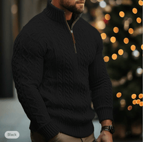 Men&#39;s Cable Knit Half-Zip Sweater