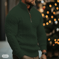 Men&#39;s Cable Knit Half-Zip Sweater