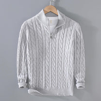Men&#39;s Cable Knit Quarter Zip Sweater