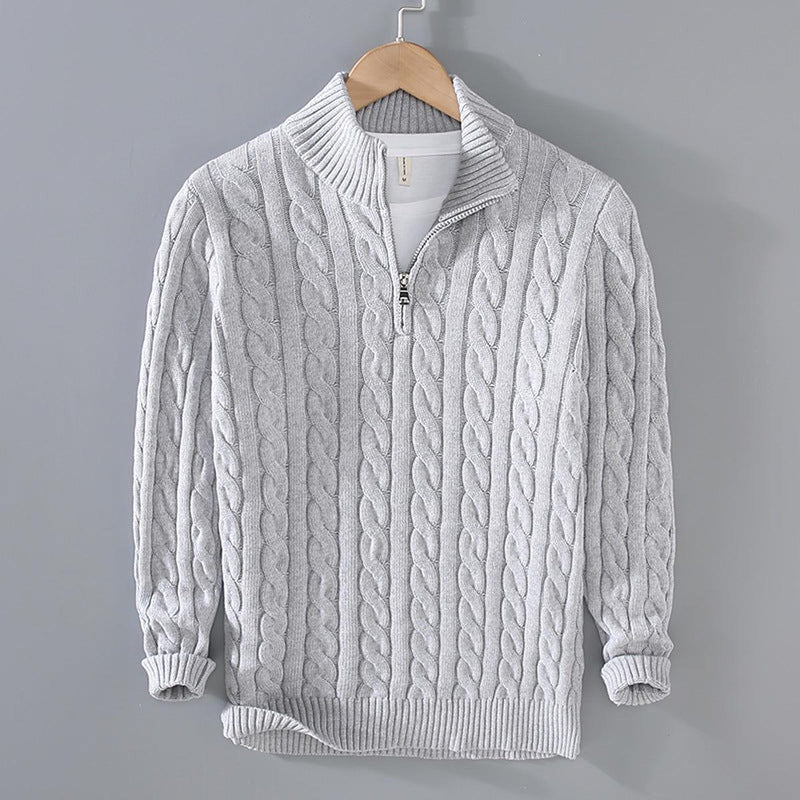 Men&#39;s Cable Knit Quarter Zip Sweater