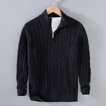 Men&#39;s Cable Knit Quarter Zip Sweater