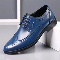 Men&#39;s Calf Leather Dress Shoes - Classic Lace-Up Style