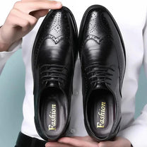 Men&#39;s Calf Leather Dress Shoes - Classic Lace-Up Style