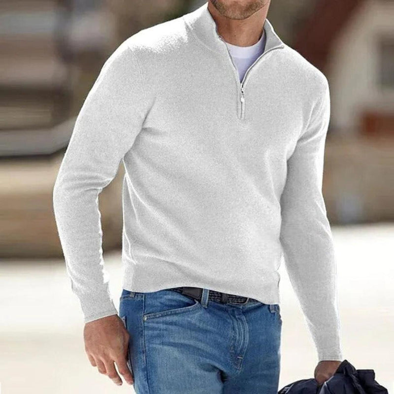 Men&#39;s Cashmere Blend Quarter-Zip Sweater