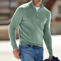 Men&#39;s Cashmere Blend Quarter-Zip Sweater