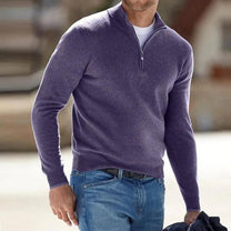 Men&#39;s Cashmere Blend Quarter-Zip Sweater