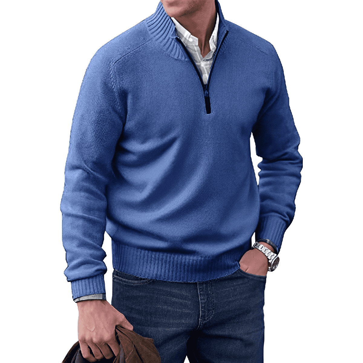 Men&#39;s Cashmere Quarter-Zip Sweater Sleeveless