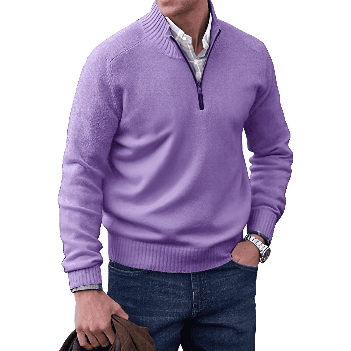 Men&#39;s Cashmere Quarter-Zip Sweater Sleeveless