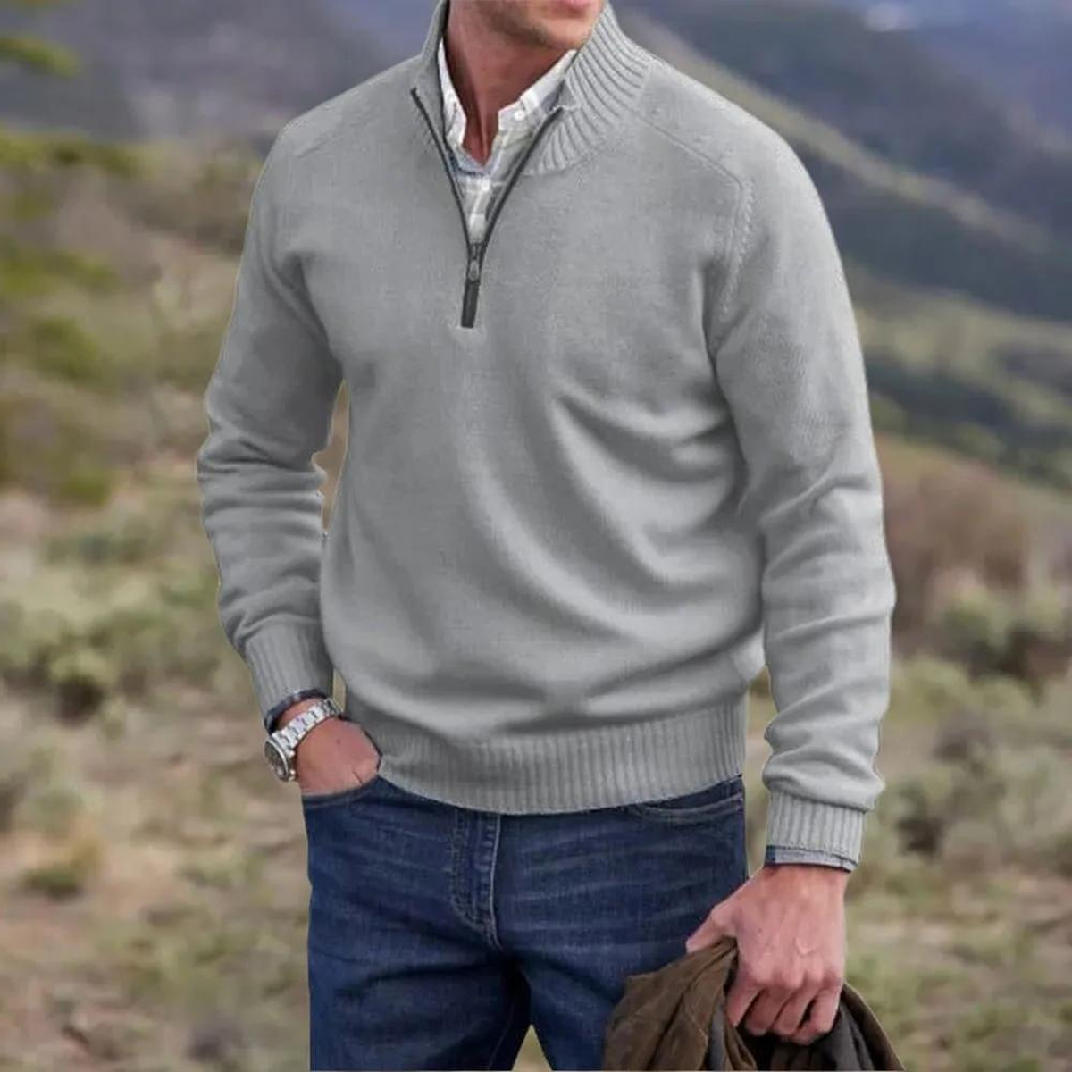 Men&#39;s Cashmere Quarter-Zip Sweater Sleeveless