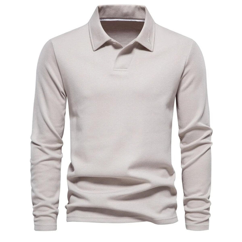 Men&#39;s Casual Long Sleeve Polo Sweater - Stylish and Comfortable