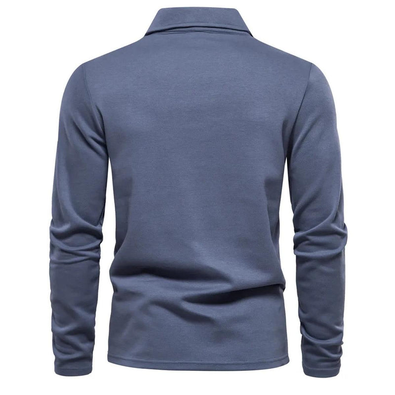 Men&#39;s Casual Long Sleeve Polo Sweater - Stylish and Comfortable