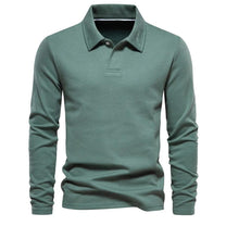 Men&#39;s Casual Long Sleeve Polo Sweater - Stylish and Comfortable