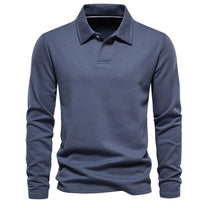 Men&#39;s Casual Long Sleeve Polo Sweater - Stylish and Comfortable