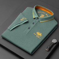 Men&#39;s Casual Polo Shirt With Button-Down Collar And Tailored Fit