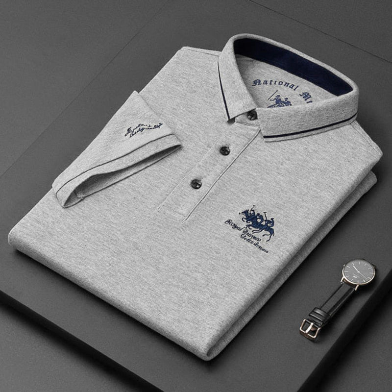Men&#39;s Casual Polo Shirt With Button-Down Collar And Tailored Fit