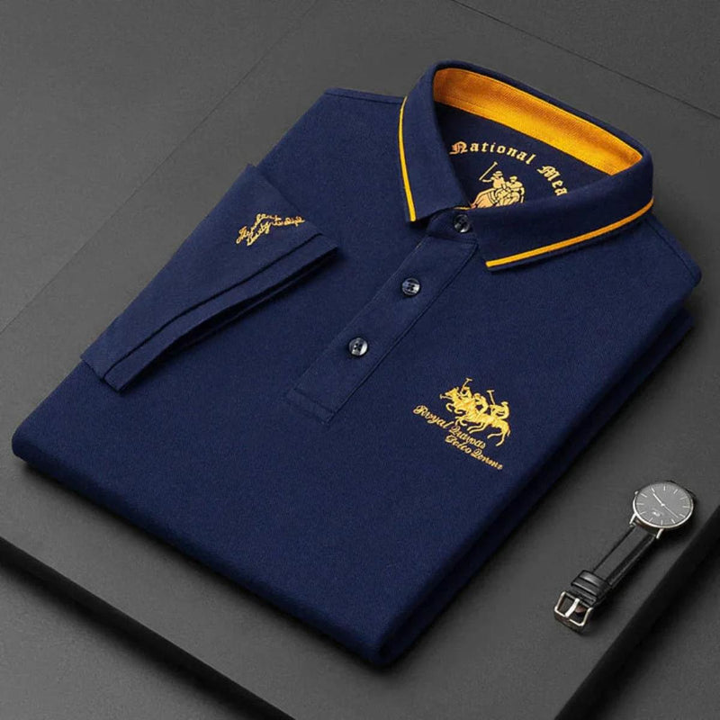 Men&#39;s Casual Polo Shirt With Button-Down Collar And Tailored Fit