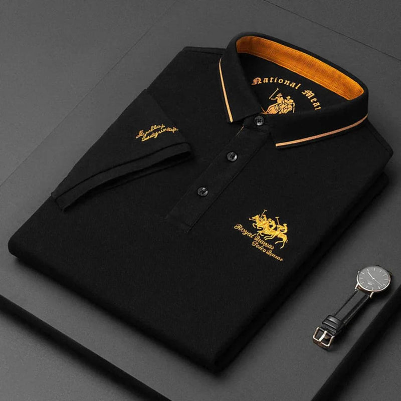 Men&#39;s Casual Polo Shirt With Button-Down Collar And Tailored Fit