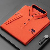 Men&#39;s Casual Polo Shirt With Button-Down Collar And Tailored Fit
