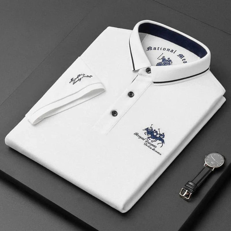Men&#39;s Casual Polo Shirt With Button-Down Collar And Tailored Fit