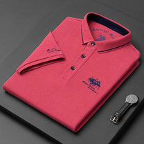 Men&#39;s Casual Polo Shirt With Button-Down Collar And Tailored Fit