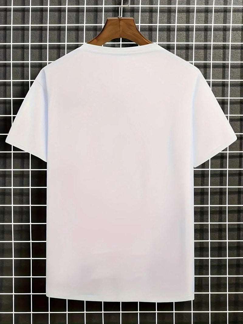 Men&#39;s Casual T-Shirt With Artistic Blossom Design