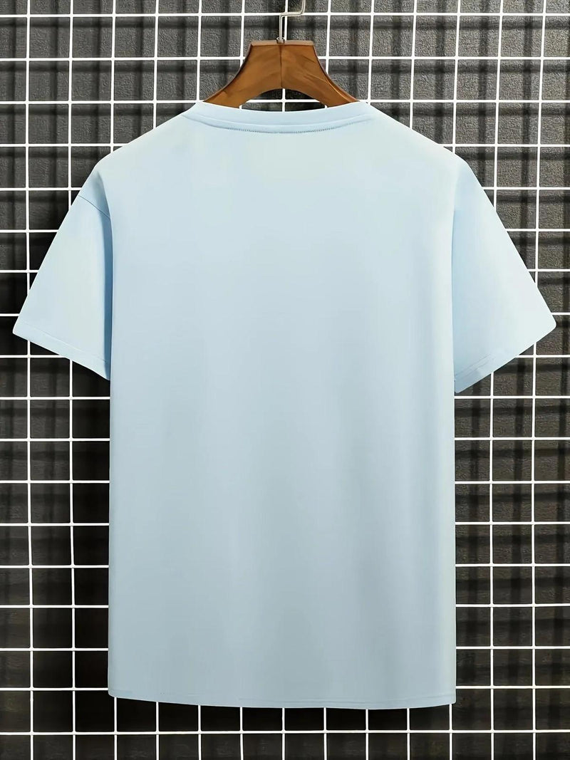 Men&#39;s Casual T-Shirt With Artistic Blossom Design