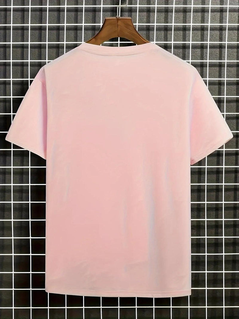 Men&#39;s Casual T-Shirt With Artistic Blossom Design