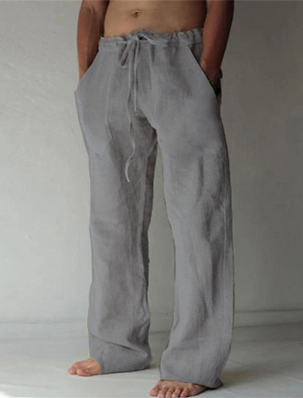 Men&#39;s Casual Wide-Leg Linen Pants For Summer